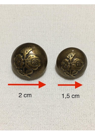 Blazer Ceket Düğmesi Gül Desen Oksit Metalize Plastik Takım 527