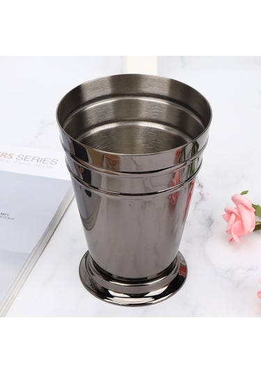 Xindoker 400ml 304 Paslanmaz Çelik Buzlu Kokteyl Bardak, Konik Saplı, Siyah, Dayanıklı, Kolay Temizlenir, Parlak Yüzey