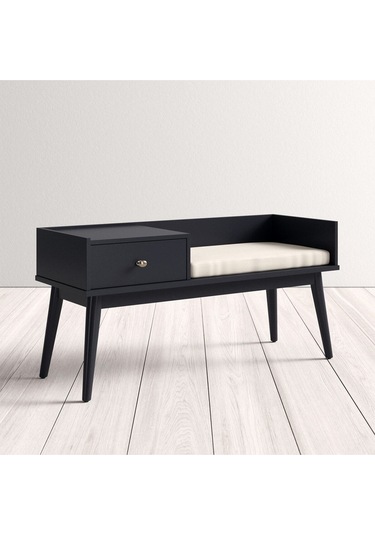 Skyler Siyah Ahşap Benç
