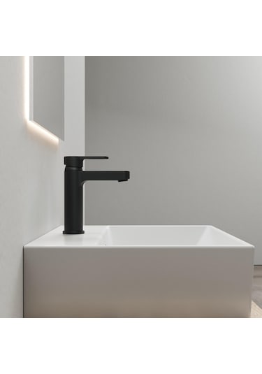 Adell Lento Medium Lavabo Bataryası Mat Siyah Pirinç Gövde 154901724 Siyah