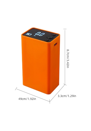Moveevo Toplar İçin Elektrikli Hava Pompası - 0-18psi Basınç, 2000mah Pil, 4.2v, Portatif Turuncu/siyah