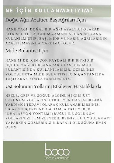 Boco Born In Cosmetics %100 Saf Nane Uçucu Yağı 10 ML