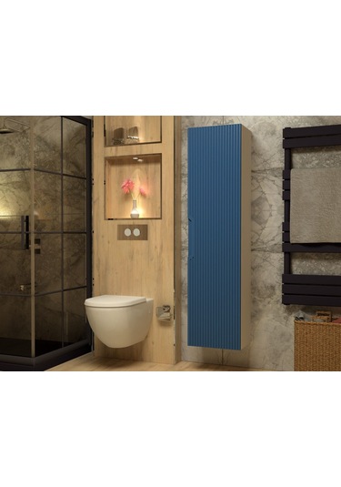 Boy Dolap Membran Kapaklı Kendinden Kulplu 40 Cm Mavi