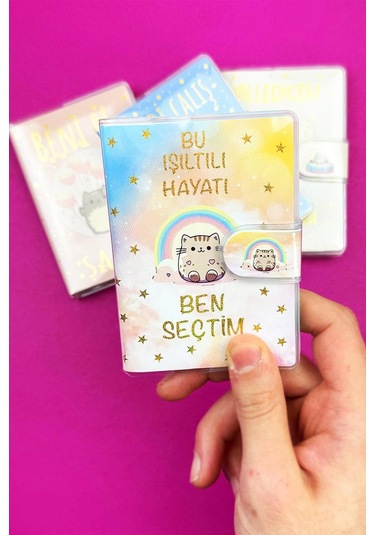 4 Adet Özel Tasarım Türkçe Motto Cırt Kapak Defter Set Çok Renkli