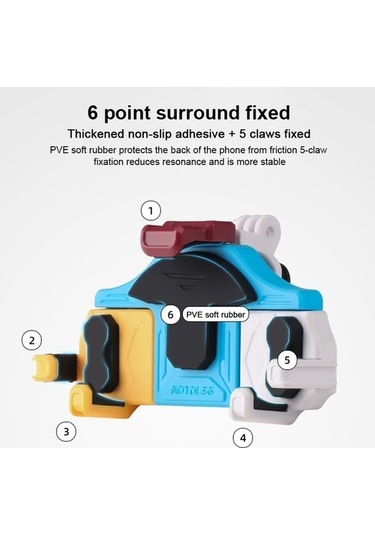 Wondernest Motoslg Yengeç Motosiklet Telefon Kelepçe Braketi O-tipi Sarı Mavi Beyaz Aksesuar Sarı Mavi Beyaz