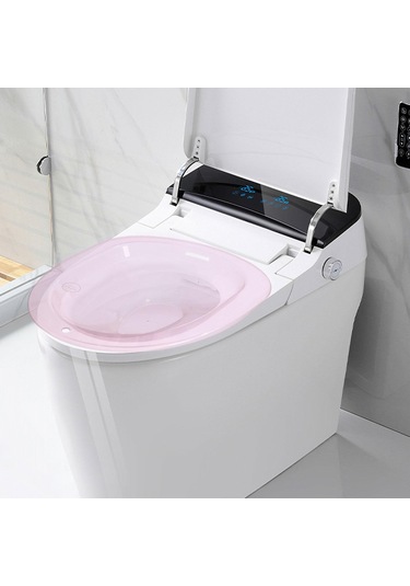 Suntek Tuvalet Oturağı İçin Oturma Banyosu, Çömelmeyi Şeffaf Pembe