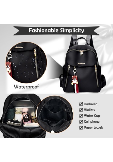 Kadın Sırt Çantası, Küçük Şehir Sırt Çantası, Gündelik, Siyah