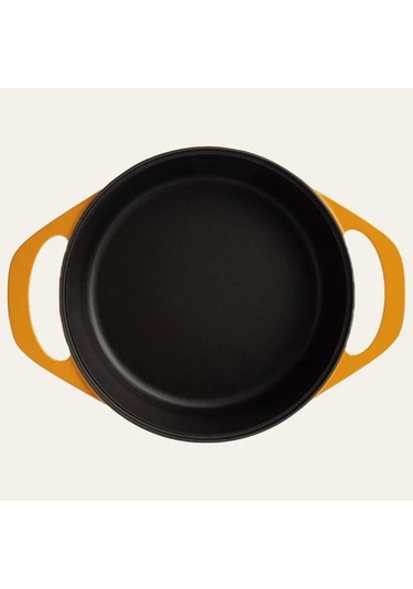Sürel Potart 28 Cm Yuvarlak Döküm Tencere Parlak Sarı