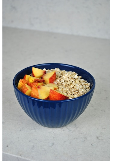 1 Adet Mavi Bowl Kase Kahvaltılık Stonware Meyve Salata Kasesi