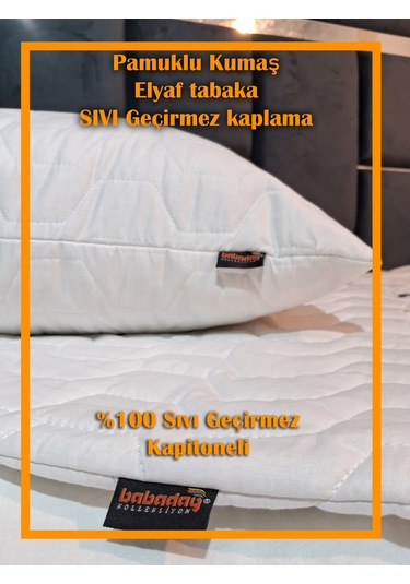 %100 Geçirmez Yastık Alezi Kapitoneli Kabartılı 1 Adet