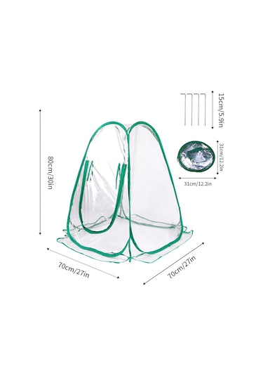 Yifomall "taşınabilir Pvc Sera - 70x70x80cm Çiçek Ve Bitki Koruma Kapağı, Bahçe Ve Açık Hava Kullanımı İçin"