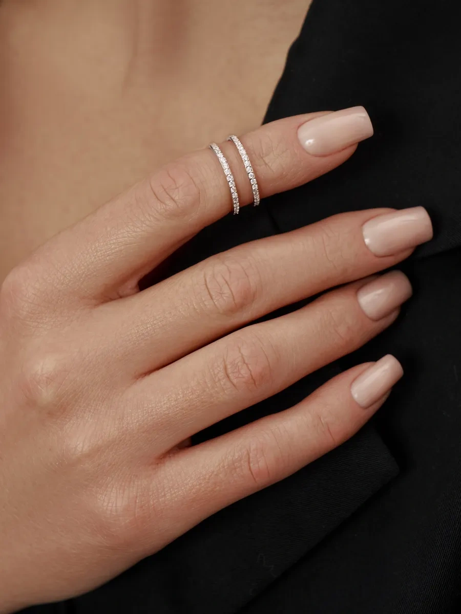 Zoloto Russkih 925 Ayar Gümüş Çift Parmak Boğazı Yüzüğü 183657126 Gri