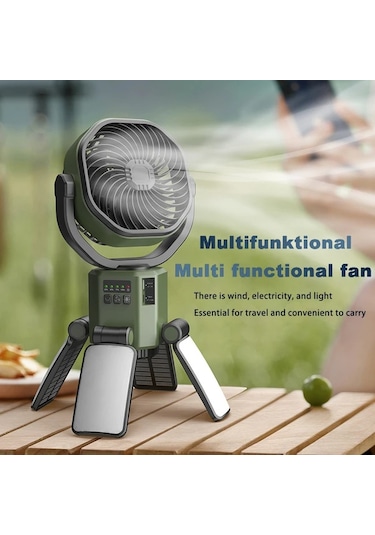 Motion003 Yeni Yazlık Sarı Çok Fonksiyonlu Fan Güçlü Sessiz Hızlı Soğutma 6000mah Pil Kamp Ofis Ev