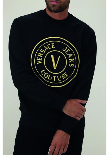 Versace Jeans Couture Versace Bisiklet Yaka Sweat Siyah