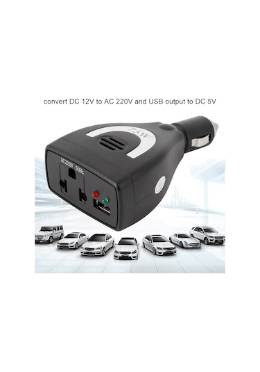 Lemestar Araç İçin Entegre Usb Çıkışı 75w 12v Dc'den 220v Ac'ye Dönüştürücü, Modifiye Sinüs Dalga, Taşınabilir Elektrik Aleti
