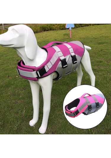 Suntek Köpek Yüzme Can Yeleği Yüzdürme Koruyucu L-pembe