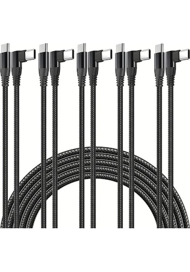 Willowhaven Gri 5li Paket 10gbps Hizli Sarj Usb C Kablo İphone Uyumlu 15 Samsung 3a 90 Derece