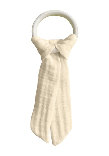 Pamuk Muslin Bebek Diş Kaşıyıcı Yıkanabilir Ahşap Desenli Bej