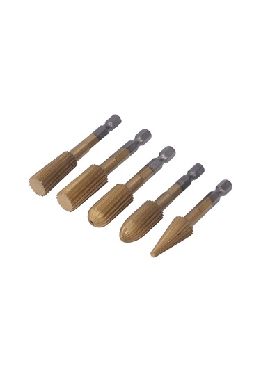 Suofeng 5 Adet Altıgen Saplı Hss Ahşap Frezi, Farklı Şekillerde Hassas Oymacılık, Plastik-kireçtaş-resin İşleme