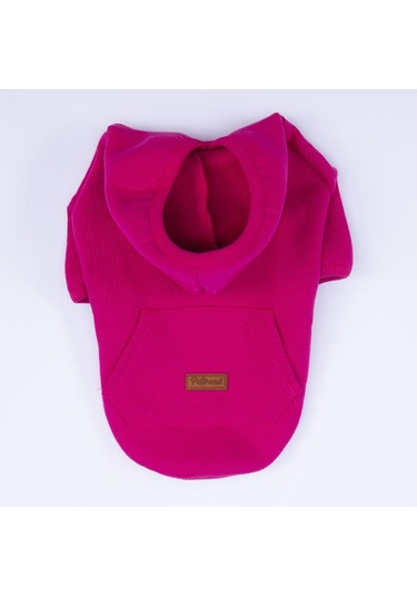 Pembe - Fuşya Kanguru Cepli Kedi-köpek Hoodie- Sweatshirt Kedi Köpek Kıyafeti