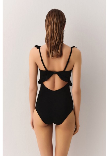 Suwen Fırfırlı Mayo Sbn25250012 Siyah