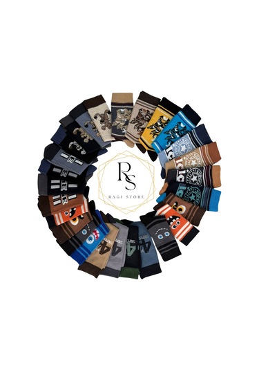 7'li Mix Desen Penye Dikişsiz Çocuk Soket Çorap Çok Renkli