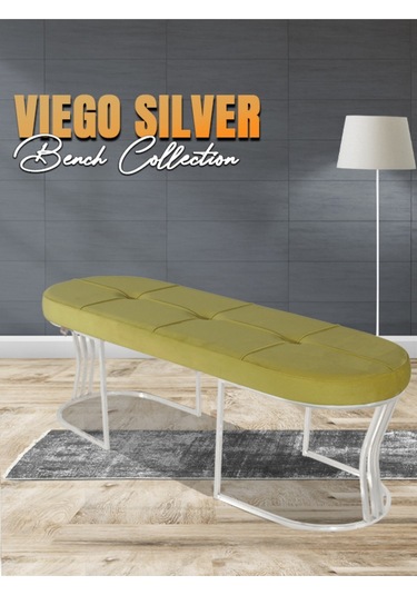 Viego Silver Collection- Hardal Kapitoneli Chester Model Puf & Bench & Koltuk & Uzun Makyaj Puff & Yatak Ucu