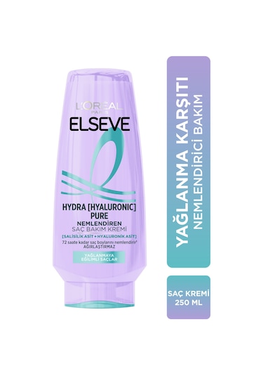 ELSEVE Hydra [hyaluronic] Pure Salisilik Asit Içeren Yağlanma Karşıtı Nemlendirici Saç Kremi 250ml