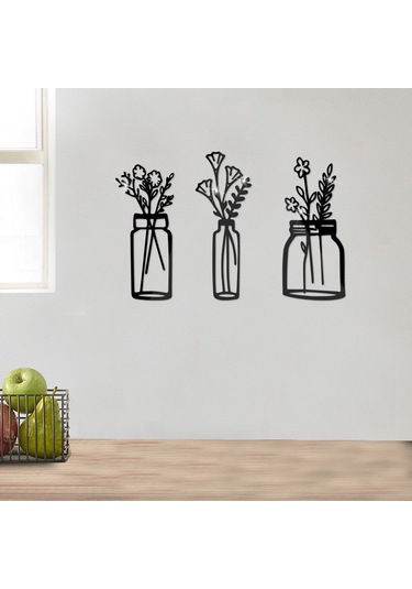 Duvar Çıkartmaları 3d Çiçek Vazosu Gümüş S Gümüş S Diğer