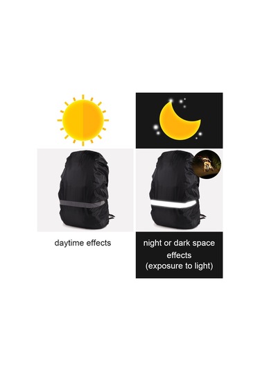 Sones Yansıtıcı Işık Su Geçirmez Toz Geçirmez Sırt Çantası Yağmur Kılıfı Taşınabilir Ultra Hafif Omuz Çantası Koruyucu Kılıf, Beden: S Siyah