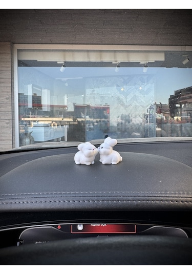 Tatlı Tavşan Çift Araba Dikiz Aynası Süsü Torpido Süsü - Minik Tavşan Çift Sevgiliye