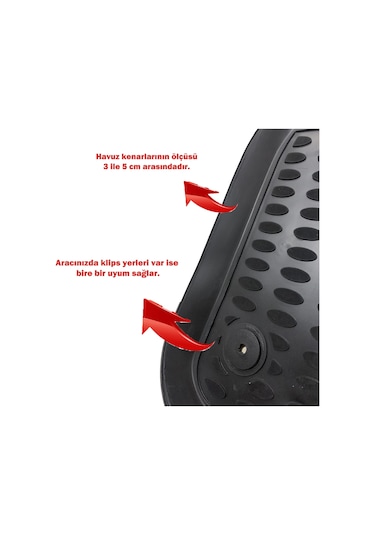 Leader Honda Civic 2007-2012 Fd6 Arası 3D Havuzlu Paspas Siyah
