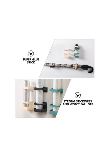 Duvara Monte Şemsiye Standı 4 Set Matkap Gerektirmez, Damlama Tepsili Şemsiye Standı, Yaratıcı Çıkarılabilir Şemsiye Kılıfı Siyah Diğer