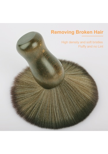 Youtek Profesyonel Saç Kesimi Tozu Fırçası - Doğal Elyaf, Ahşap Sap, Cilt Dostu