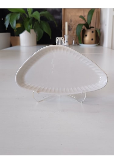 Gordion Kırık Bej Kayık Tabak 4 Parça 17 Cm