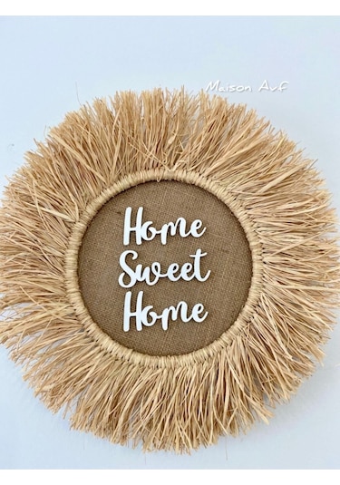 Home Sweet Home Rafya Duvar Dekorasyonu M082