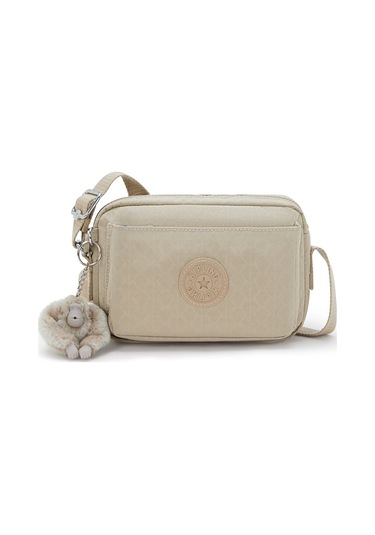 Kıplıng Abanu Küçük Boy Omuz Çantası Bej Sıgn Beıge Emb Bej