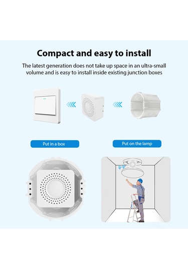 Shineyee Tuya Wifi Akıllı İki Yollu Kesici 16a, Uzakdan Kontrol, Gölge Kutusu Işık Anahtarı, Tekli Paket Tuya Wifi