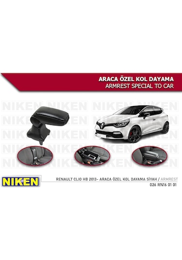 Niken Kolçak Kol Dayama Orta Konsol Vidasız Kolay Montaj Siyah