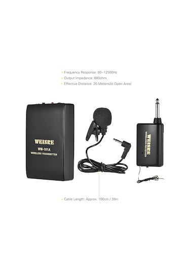 Leezsing Wm-101a Fm Kablosuz Mikrofon Sistemi: Yaka Mikrofonu Ve Alıcı İle Konuşma Ve Konferanslar İçin İdeal