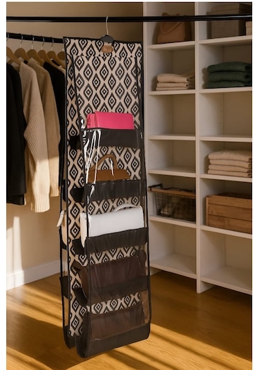 10 Cepli Dolap Içi Çanta Ve Ayakkabı Düzenleyici Bej