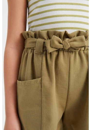 Defacto Kız Çocuk Paperbag Şort C0266A824SMKH462 Haki