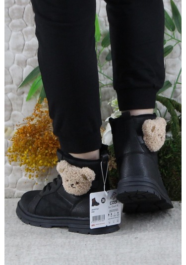 Fort Cool Luno Rahat Sıcak Astar Kaymaz Taban Kız Çocuk Bot Siyah