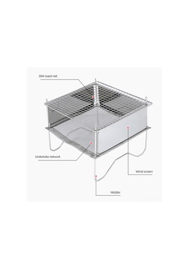 Tenfowee Stainless Steel Taşınabilir Mangal Çadırı - Isı Dayanıklı, Hızlı Montajlı, Çadır Kampı Ve Piknikler İçin Odunluk Ateş Tabanı