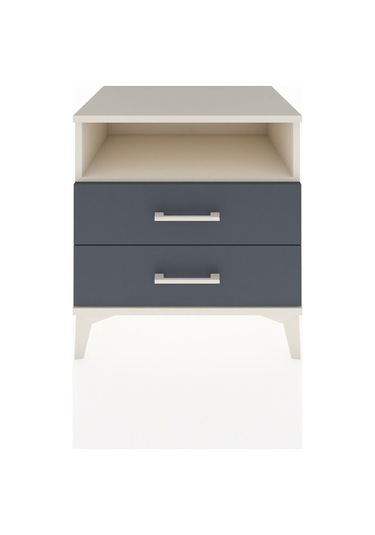 Hyperion Komodin Tek Raflı 2 Çekmeceli 60x44x64 Aytaşı-antrasit Aytaşı