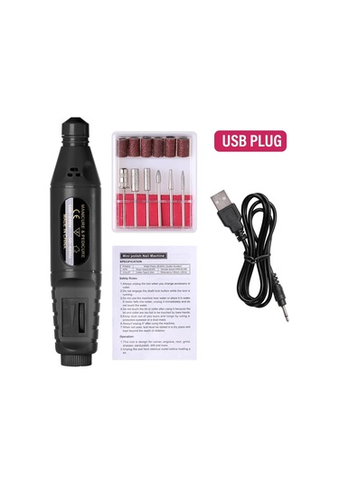 Lulaa Taşınabilir Elektrikli Tırnak Matkap Makinesi Manikür Freze Seti Tırnak Dosyaları Matkap Uçları Jel Cila Sökücü Araçları Açık Sarı