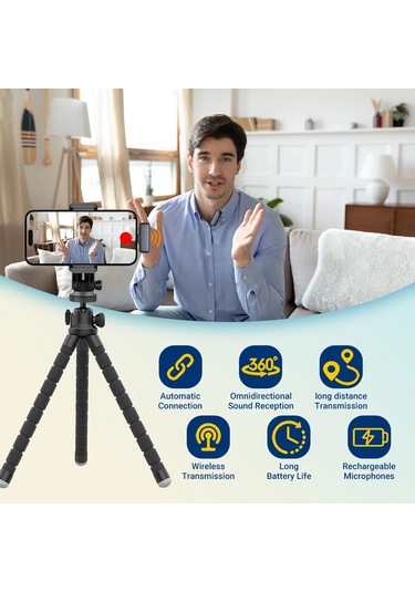 Yaka Mikrofonu Şarj Kutusu İle Canlı Röportaj İçin 2.4g Kablosuz