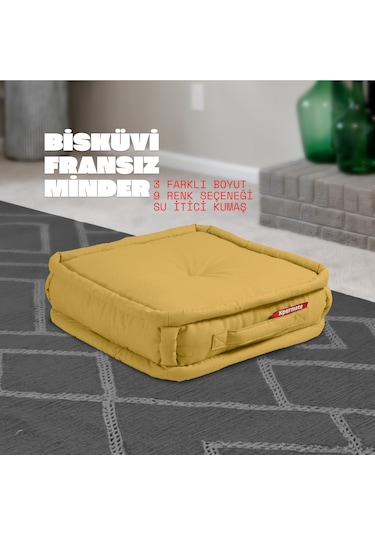 Xpermate Bisküvi Minder Petek Önü Fransız 45x45x14 Hardal