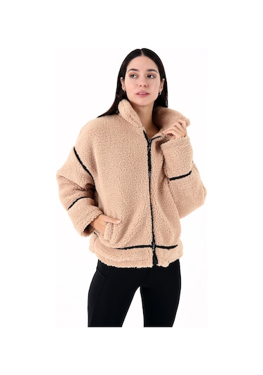 Scorp Shine Casual Kadın Peluş Mont Camel Standart Çok Renkli