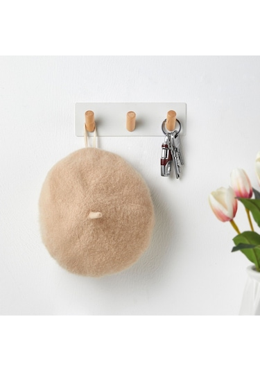 Cbtx 3 Kancalı Punch Free Manyetik Asma Rafı Karbon Çelik Kayın Şapka Anahtar Asma Kancası Siyah